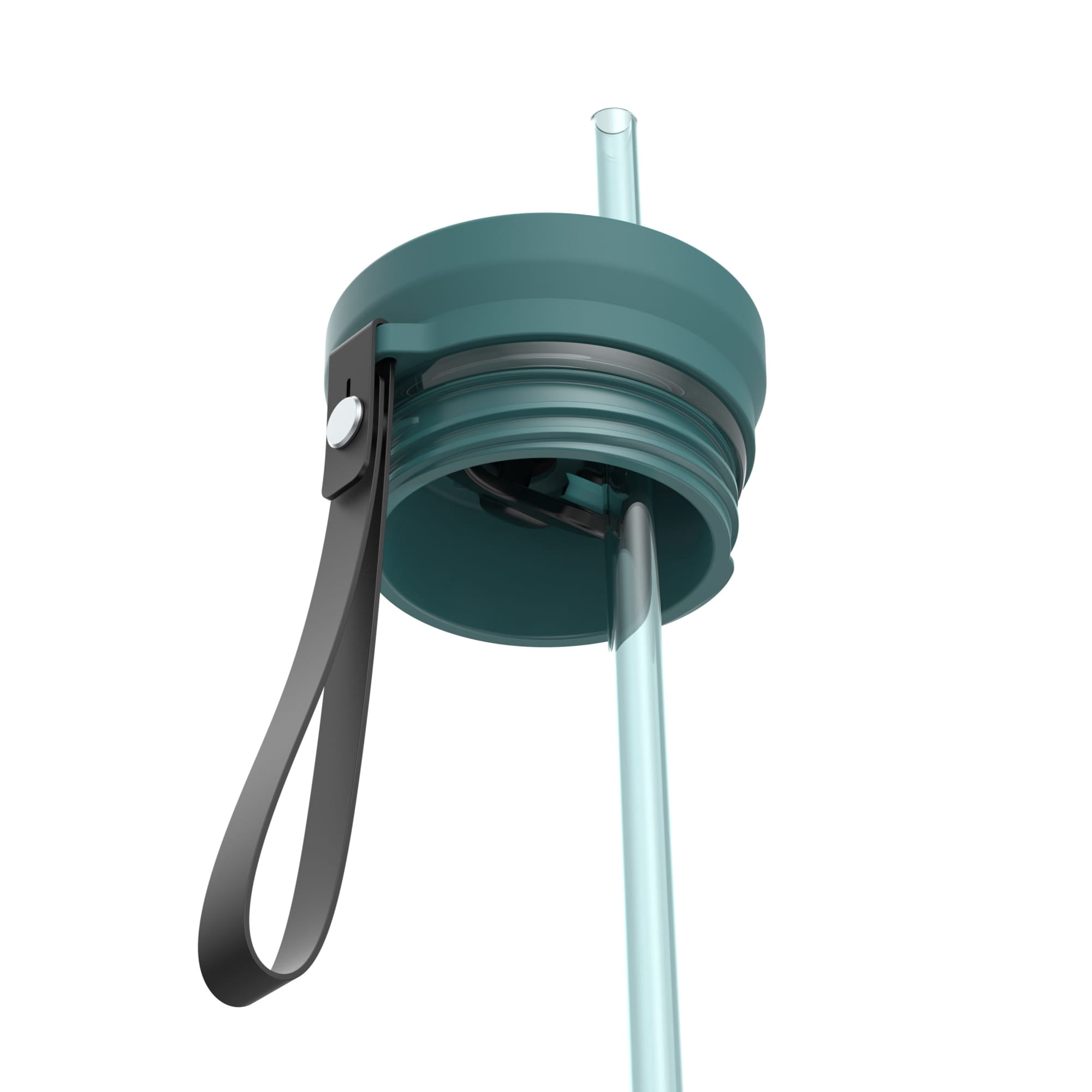 Contigo SnapSeal Leakproof Stainless Steel Reusable Water Bottle with Carrying Strap, Teal/Champagne, 24 oz
