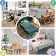 thumbnail image 5 of Teal Gold Marble Pattern Rectangle Tablecloth 60"x120",Waterproof Polyester Rectangle Table Cloth, Wipeable Spillproof Polyester Tablecloth for Dining, Camping, Indoor and Outdoor, 5 of 6