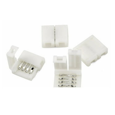 DEEPCRAFF 10Pcs Led Light Adapter Connector For 5050 Rgb Strip Lights Square White