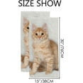 thumbnail image 2 of Soft Hand Fingertip Towels, 2 Pcs Face Bath Towels Red Fluffy Sitting Kitten Absorbent Washcloths for Bathroom Hotel Kitchen, 30"x15", 2 of 6