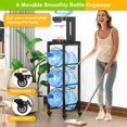 thumbnail image 2 of 5 Gallon Water Bottle Holder, 3-Tier Water Jug Rack,Water Jug Stand with Lockable Casters, Water Storage Rack Water Dispenser Stand,Water Jug Holder for Kitchen,Office,Garage,Black, 2 of 6