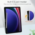 thumbnail image 5 of Allytechgroup Folio Case for Samsung Galaxy Tab S9 11 inch 2023 Released (Model Number: SM-X710/X716B/X718U), Slim Trifold Stand Cover with Pencil Holder Clear Back Shell Shockproof Cover, Black, 5 of 8