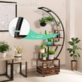 NALONE 7Tier Half Moon Plant Stand with Wheels, Drawer & Accessories