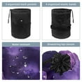 thumbnail image 3 of PhooArto Travel Cosmetic Bags Barrel Makeup Bag, Multifunctional Toiletry Bucket Bags Round Organizer Storage Pocket, Galaxy Purple Butterfly Pattern, 3 of 6