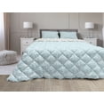 thumbnail image 1 of Feather Comforter & Sham Bedding Set, Vintage Monochrome Pattern of Quills and Sun Motifs Design, 3 pcs Duvet Set Microfiber Filling Quilt, 5 Sizes, Pale Blue and White, by Ambesonne, 1 of 4