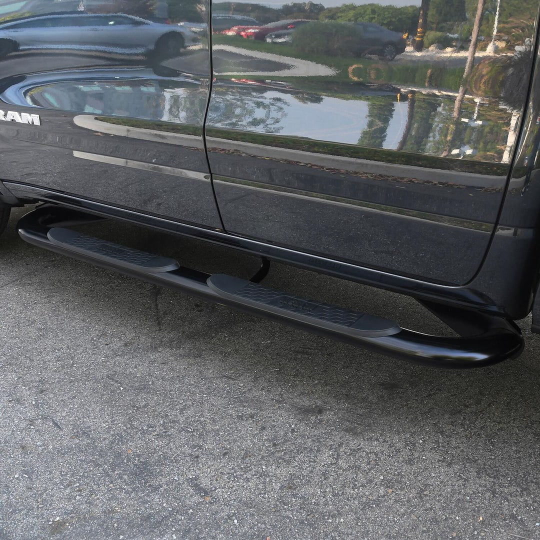 Westin 21-4085 Platinum 4" Oval Nerf Step Bars - Black Powdercoat Finish