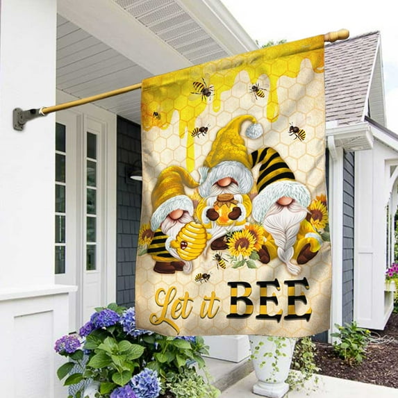 FLAGWIX American Flag - Bee Gnomes Flag Let It Bee DBD3177F - House Flag (29.5" x 39.5")