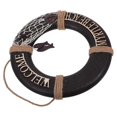 thumbnail image 4 of Mediterranean Vintage Lifebuoy Wall Decor with Hemp Rope Binding for Home Bar Display Brown 12.5 Inches, 4 of 4