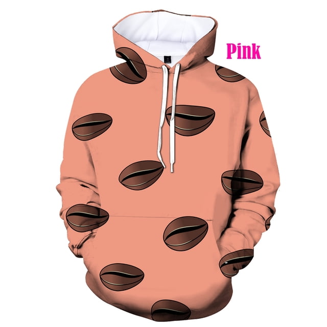 Spring Nouveau Sweat à Capuche Mode Imprimé 3D Grains de Café pour Hommes et Femmes Pull Décontracté