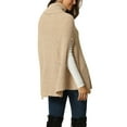 thumbnail image 3 of INSPIRE CHIC Women's Turtleneck Fashion Chunky Knit Cape Sweater XL Khaki, 3 of 6