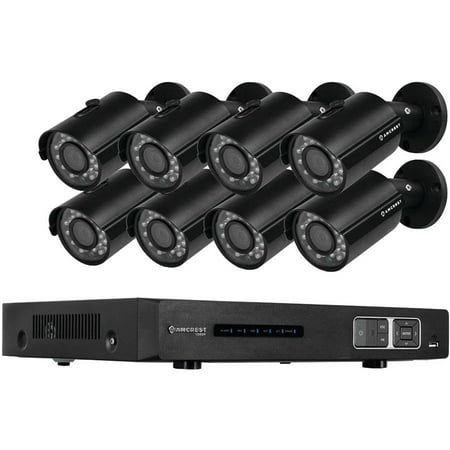 Amcrest AMDV10808M-8B-B 1080p Tribrid HDCVI 8-Channel 3TB DVR Security System with 8 2.1-Megapixel Bullet Cameras, Black