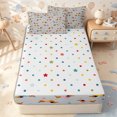 thumbnail image 4 of Erosebridal Striped Sweater Dachshund Zipper Twin Comforter Sets with Fitted Sheet and 2 Pillowcases,Pastel Polka Dot Secondary Motif Zipper Bedding Set,Light Gray White,4-Piece,Reversible, 4 of 6