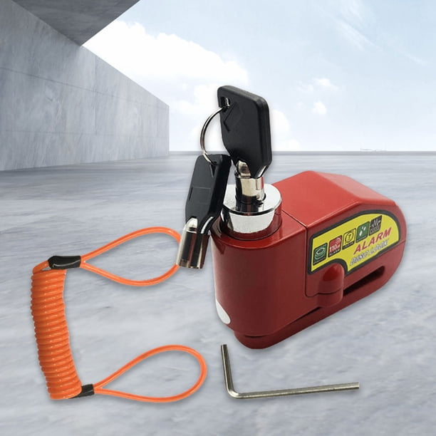 Juego de candados de disco con alarma de 110 DB con llaves de cable recordatorio para motocicletas/bicicletas/scooter