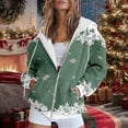 thumbnail image 4 of Wang6 Full Zip up Christmas Hoodies for Women Trendy Long Sleeve Back Reindeer Printed Hooded Sweatshirts Fall Xmas V Neck Loose Fit Tops Light Green L, 4 of 7