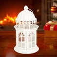 thumbnail image 3 of KAKOWELY 1 candelabro de hierro forjado con forma de farol de viento de cristal para jardín, decoración navideña., 3 of 5