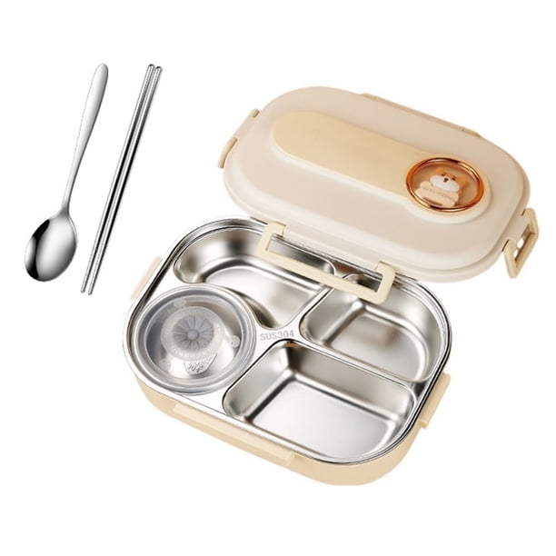 Caja Bento aislada de acero inoxidable for microondas con cuchara y tenedor for sopa