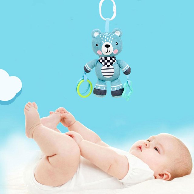 Sonajeros colgantes para bebé, juguete de peluche, juguete sensorial sin BPA, decoración, juguetes de educación temprana para cuna de 3, 6, 9 a 12 mes Hugo Juguetes para colgar cochecitos