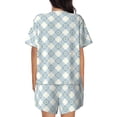 thumbnail image 3 of Lsque Daisy Plaid Blue Women's Short-Sleeved Pajama Set - 2 Piece Soft and Lightweight Sleepwear Set-Medium, 3 of 9