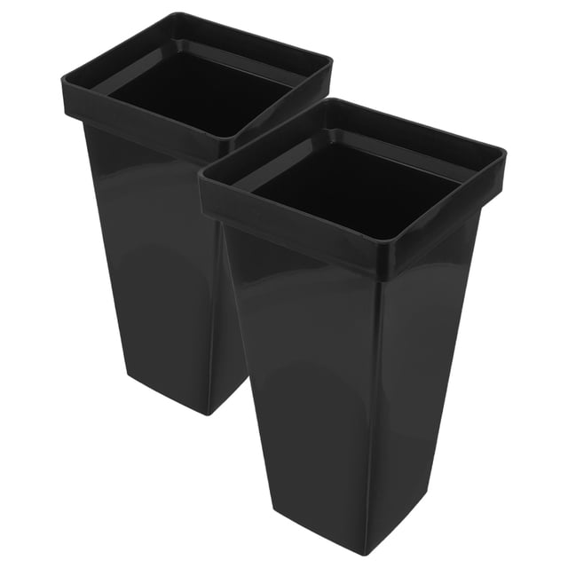 OULII 2Ud Y Florero Plástico Negro Con Gran Capacidad Para Uso En Oficina O Casa