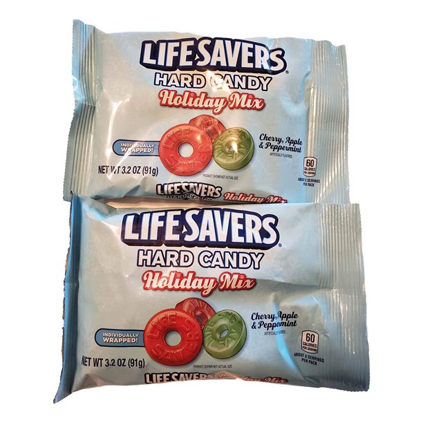 Life Savers Hard Candy Holiday Mix Cherry Apple And Peppermint Flavored