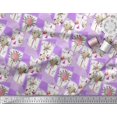 thumbnail image 2 of Soimoi Modal Satin Fabric Leaves & Flower Floral Print Fabric by The Yard 42 Inch Wide, 2 of 3