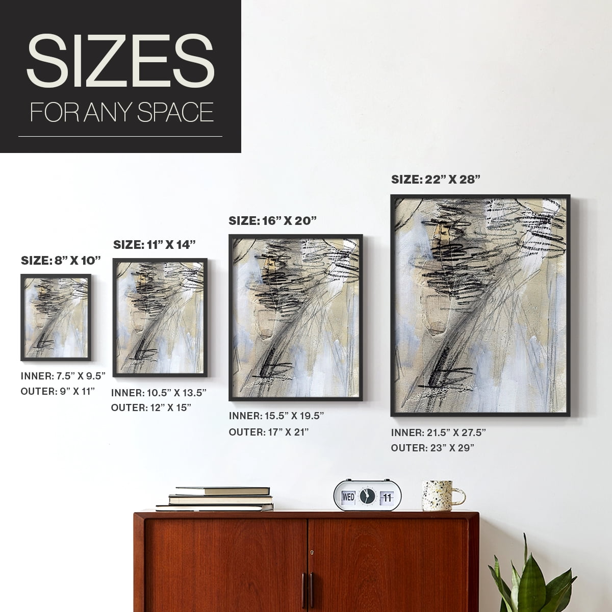 Masked Notes V Framed Print in Black Solid Wood Framed Print No Nail Hanging