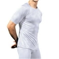 thumbnail image 2 of COSFO Crew Neck Men T Shirts Athletic Short Sleeve Solid Tops Workout Slim Dry Fit Pullover Classic T-Shirt, 2 of 5