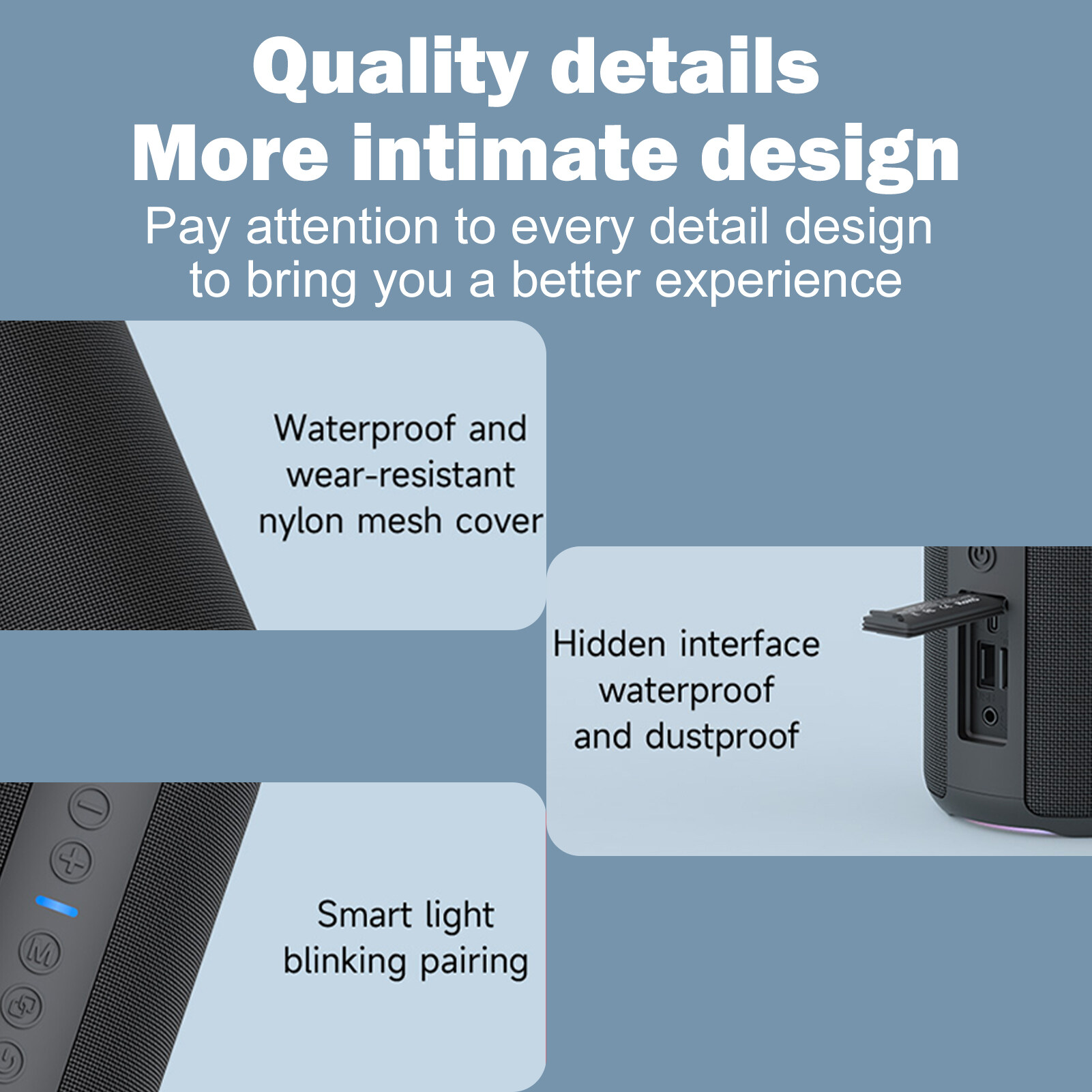 ZEALOT S51Pro Small Speaker BT Wireless Waterproof IPX7 6000mAh Long Battery Life Portable Subwoofer