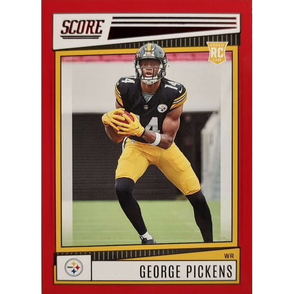 NFL 2022 Panini Score Football George Pickens Red Parallel Trading Card #383 (Rookie Card)