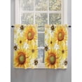 thumbnail image 5 of Sunflower 2 Panel Kitchen Curtains for Windows, Yellow Floral Elegant Flowers Pastoral Bathroom Privacy Curtain, Home Décor Window Treatment for Bedroom/Living Room 55"x45", 5 of 6