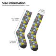thumbnail image 5 of Vsdgher Geometric Print Thigh High Socks Extra Long Stretchy Sock Women Over Knee High Opaque Stocking Daily Wear, 5 of 8