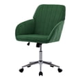 thumbnail image 6 of Newest Silver Base Swivel Chair, Velvet Ergonomic Office Chair with Memory Foam Cushion, Green, Adjustable, 6 of 9