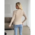 thumbnail image 4 of Beige Ribbed Knit Zip-Front Jacket, 4 of 5