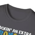 thumbnail image 3 of Trisomy 21 Down's Syndrome Ribbon Rockin' Extra Chromosome Unisex T-Shirt, 3 of 4