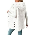 thumbnail image 2 of WTOBBY Women's Plush Vest Jacket, Sleeveless Hooded Button Front Design, Casual Warm Outerwear, Solid Color Winter Tank, Cozy Fleece Lining, Perfect for Layering,White L, 2 of 2