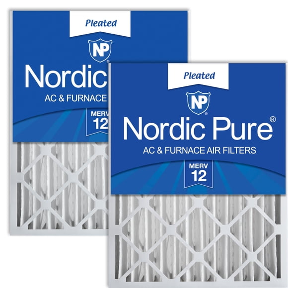 Nordic Pure 16x20x4 (15_1/2 x 19_1/2 x 3_5/8) Filtros de aire plisados MERV 12, paquete de 2