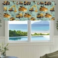 thumbnail image 3 of Construction Truck Farmhouse Short Window Curtain Valances, Cartoon Grips and Bulldozers Green Rod Pocket Kitchen Valances for Living Room Bedroom Bathroom Cafe 42" x 18", 3 of 8