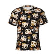 thumbnail image 4 of Vsdgher Flower Fox Print Men's Dry Fit Mesh Athletic Shirts Moisture Wicking Tennis T-Shirt Tops, 4 of 9