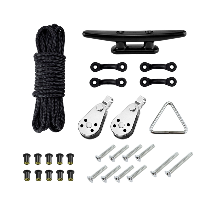 Anchor Trolley Kit Anchor Car Rope Cleat Pulley Block Rigging Eye