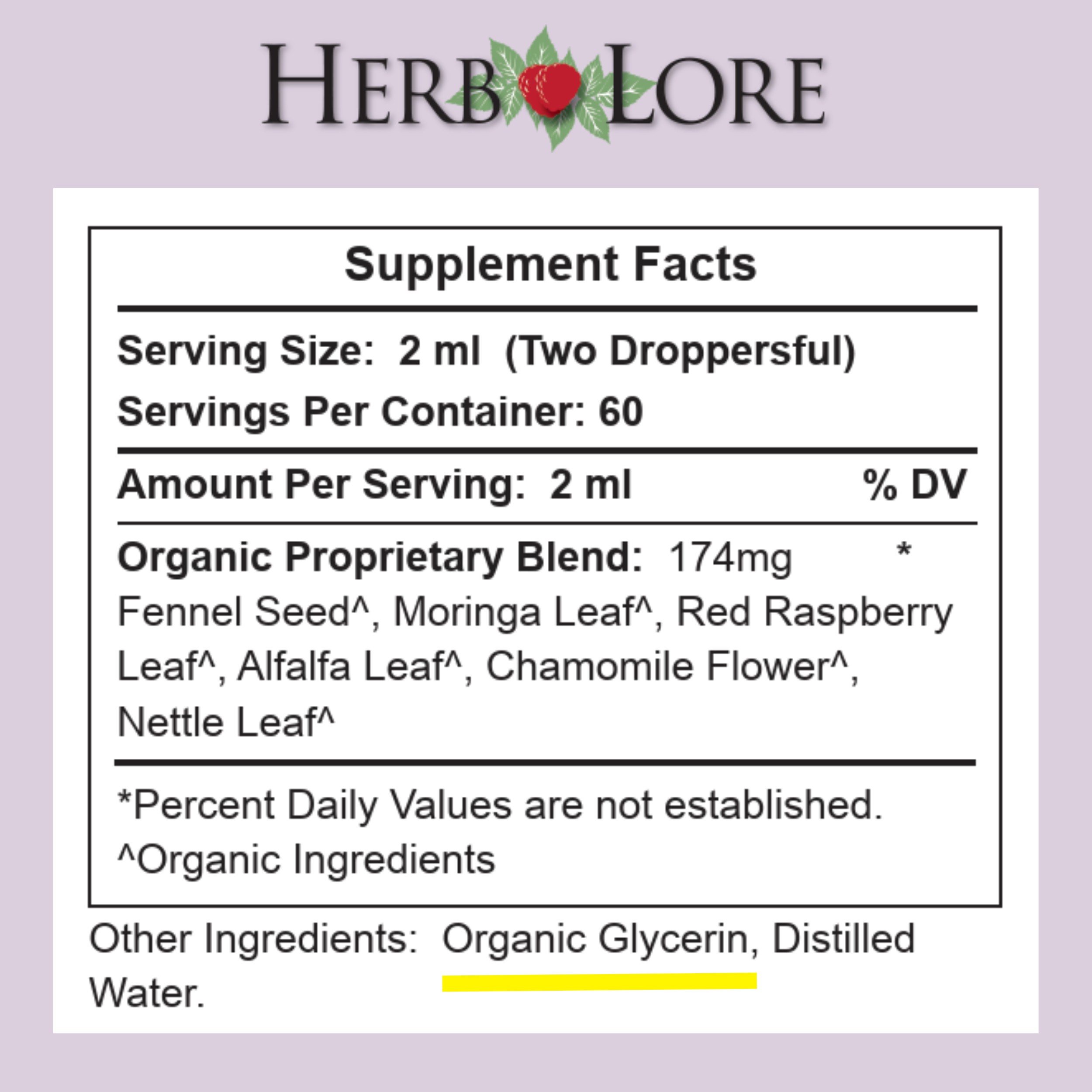Herb Lore Organic Nursing Tincture – Liquid Lactation Support Supplement to Increase Breast Milk Supply - Alcohol Free (4 fl oz)