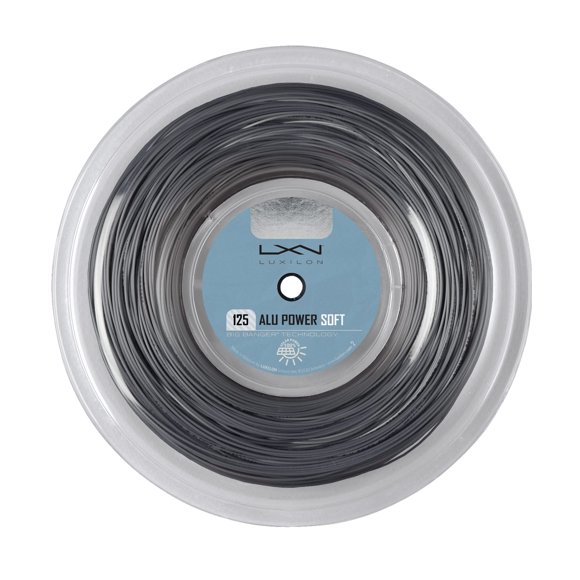 Cuerda de tenis Luxilon ALU Power Soft 125, rollo de 200 m, gris