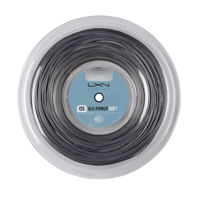 Cuerda de tenis Luxilon ALU Power Soft 125, rollo de 200 m, gris