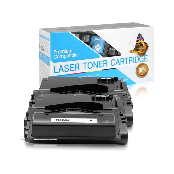 SuppliesOutlet Cartouche de Toner Compatible de Remplacement pour HP 42A / Q5942A (Noir, 2 Pack)