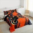 thumbnail image 3 of jejeloiu Black Motorcycle Bedding Comforter Set,Extreme Sports Theme Twin Comforter Sets,Racing Dirt Bike Bedding Set For Boys Kids,Breathable Bedroom Decorative Reversible,2-Piece, 3 of 8