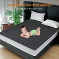 thumbnail image 4 of Cal King Waterproof Mattress Protector, 3D Breathable Viscose from Bamboo Mattress Pad, Soft Noiseless Mattress Cover Bed Cover Fitted 8''-21'' Deep Pocket, Machine Washable, Grey, 4 of 7