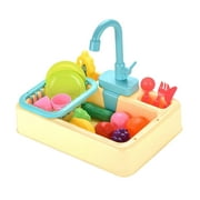 Kids Kitchen Toy Simulated Electric Dishwasher Pretend Play House Games Sink Pink