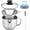 Fat Separator + Steel Wire Ball + Cleaning Brush, variant on Stainless Steel Fat Separator 4 Cup/1000ML Gravy Grease Separator with Strainer and Glass Lid, Soup Oil Separator Cup for Cooking, Oil Soup Separator Strainer Pot for Kitchen (Silver)