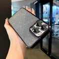 thumbnail image 2 of Compatible with iPhone 14 Pro Max Case for Women Girls, Glitter Luxury Cute Flexible Plating, Shockproof Full Camera Lens Protective Phone Cases for 14 Pro Max Cute 6.7''- Black, 2 of 10