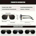 thumbnail image 4 of RoyalHot Unisex Polarized Alloy Square Oversized Frame Sunglasses Driving SunGlasses UV400, 4 of 7