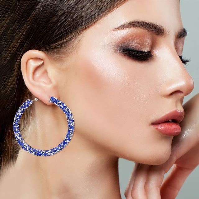 Xihbxyly Joyería Moda Personalidad de La Moda Aleación Diamante Pendientes Simples Pendientes de Moda